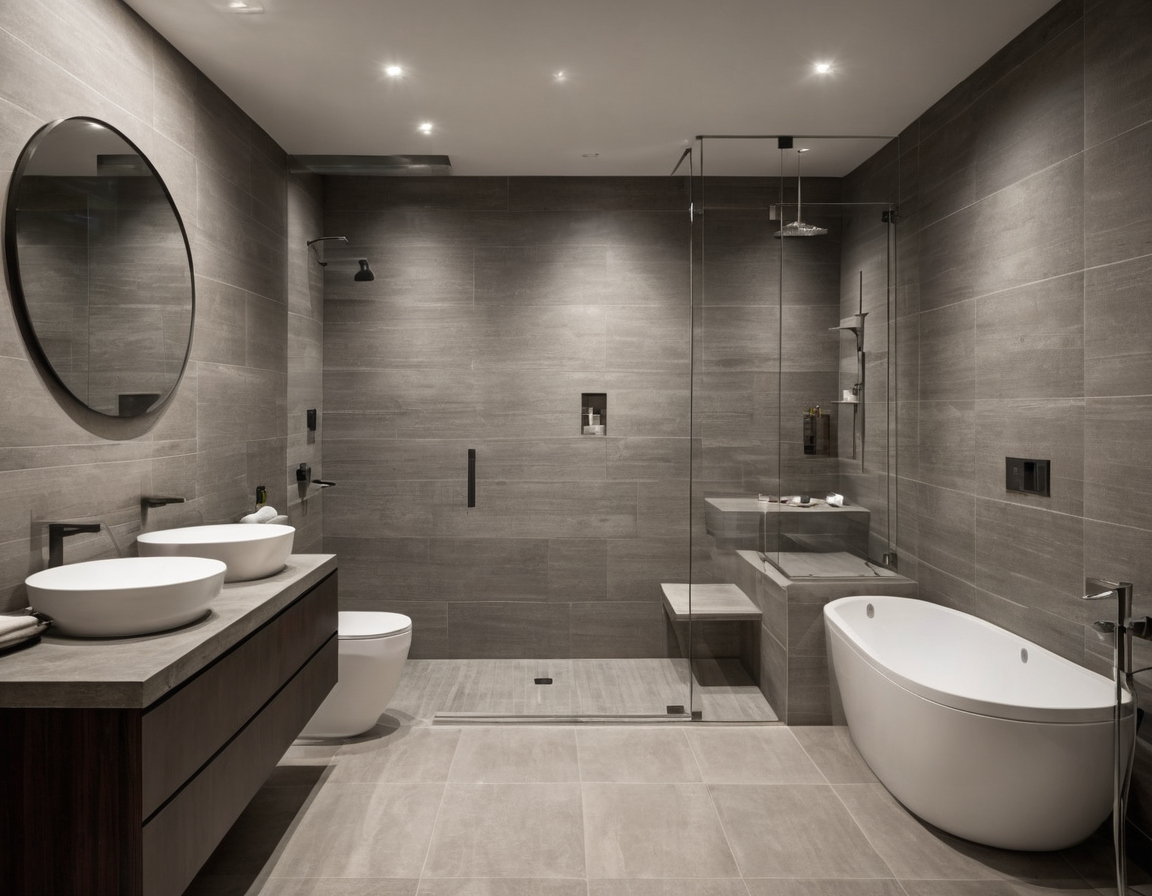Luxury interior image showing Recessed niches, concealed cisterns, and wall-hung fixtures need wall depth and service access