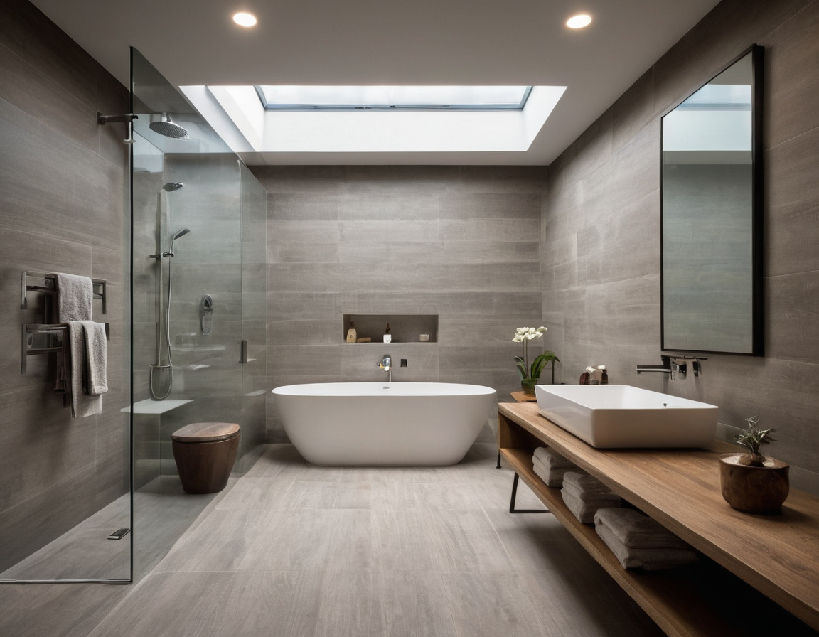 Approve the curbless-shower concept only after the elevation worksheet and trade reviews agree shown in a luxury residential interior